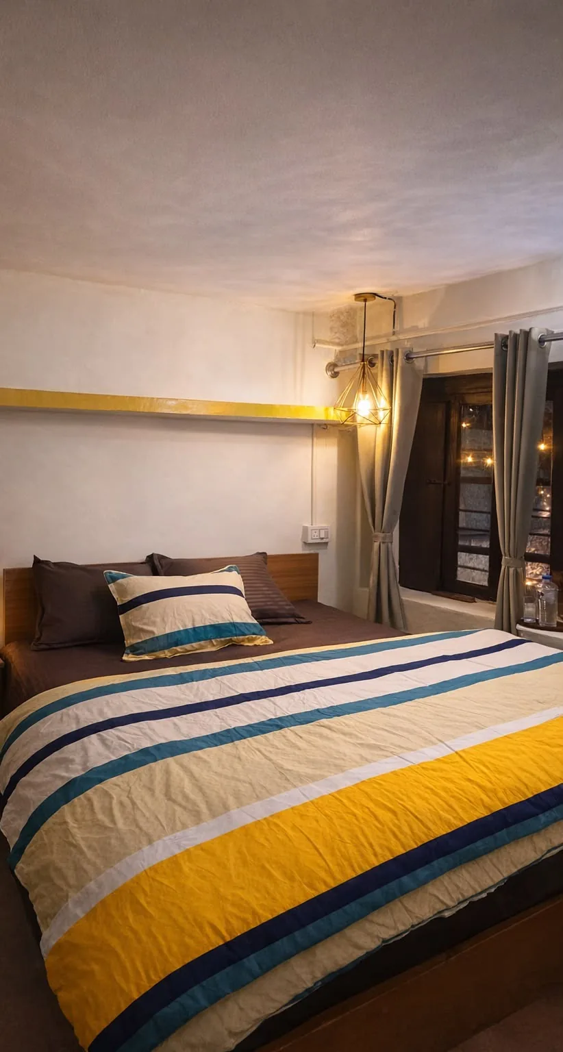 Warm double bedroom with mountain window at Haus of Shizu private stay in Kasar Devi